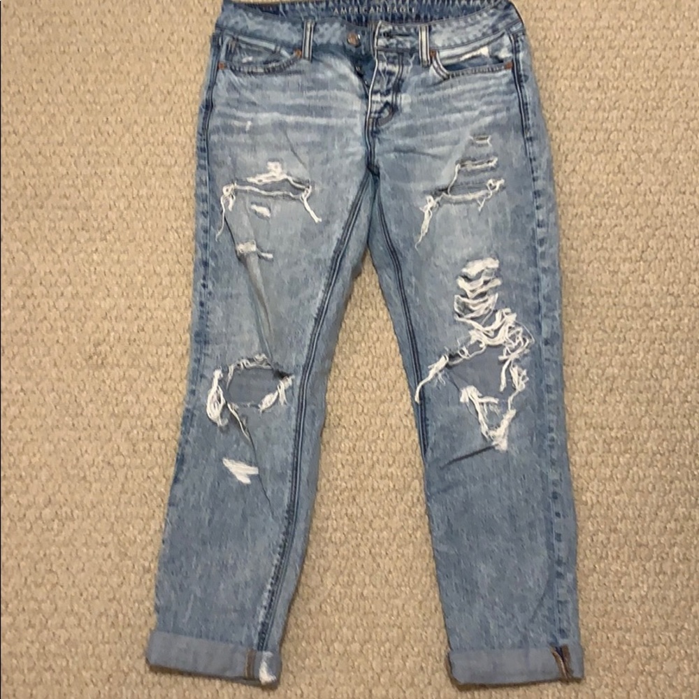AE ripped tomgirl jeans